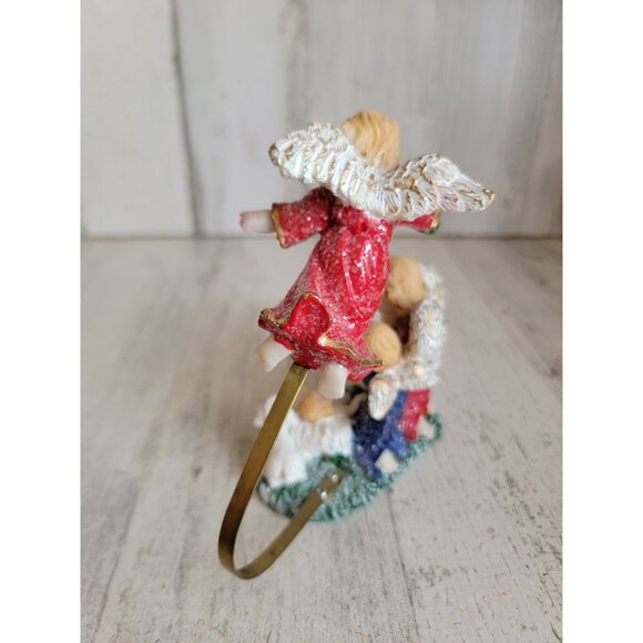 Glitter baby Jesus Angel visiting home decor vintage religious - Picture 5 of 6